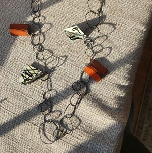 Bold Black and Orange Chain Necklace